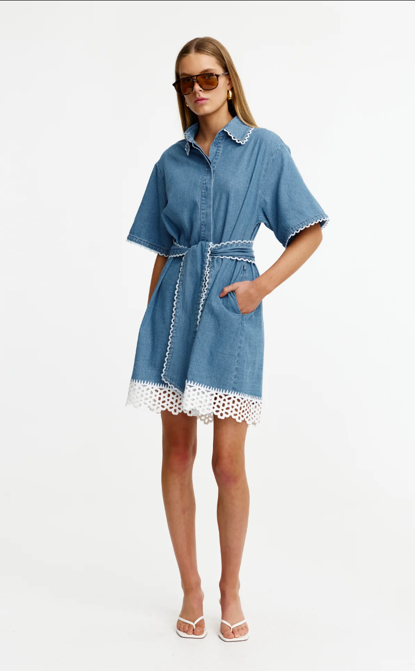 Sierra Mini Dress Vintage Denim