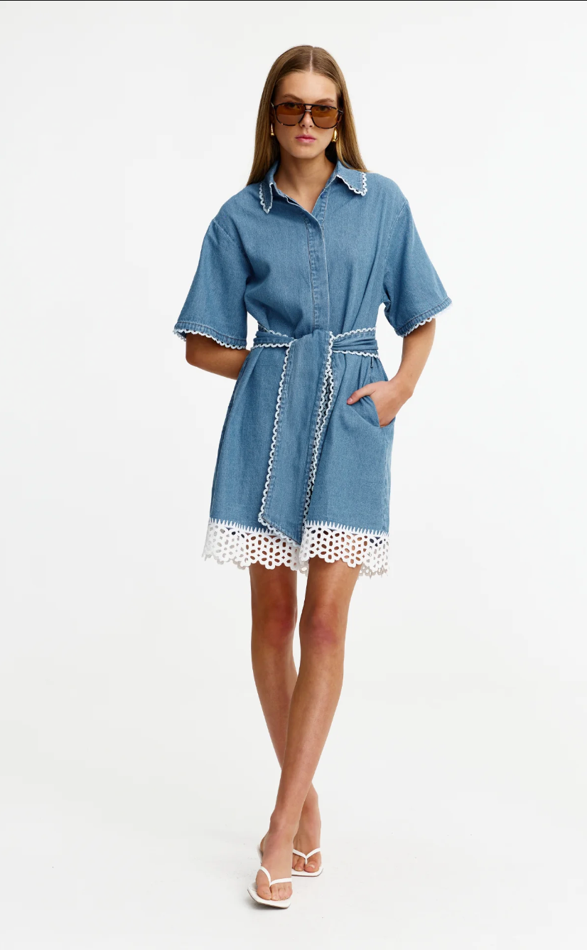 Sierra Mini Dress Vintage Denim