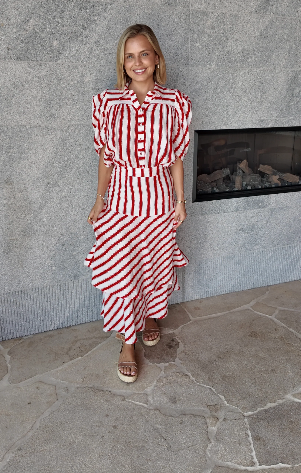 Holly Shirt Red & White