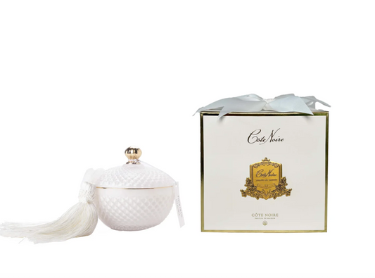 Round A/Deco White Candle