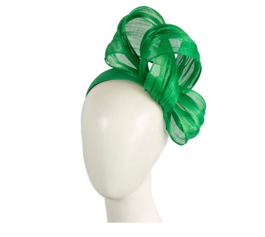Silk Abaca Fascinator Green