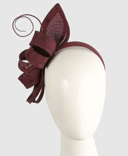 Bow Fascinator Wine