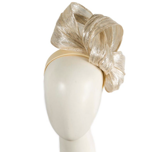 Silk Abaca Fascinator Silver
