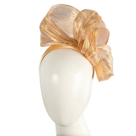 Silk Abaca Fascinator Gold