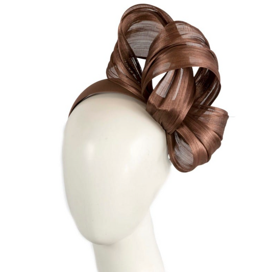 Silk Abaca Fascinator Coffee