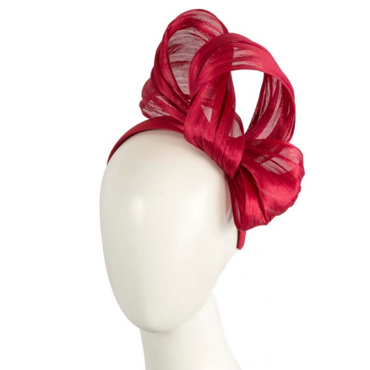 Silk Abaca Fascinator Red