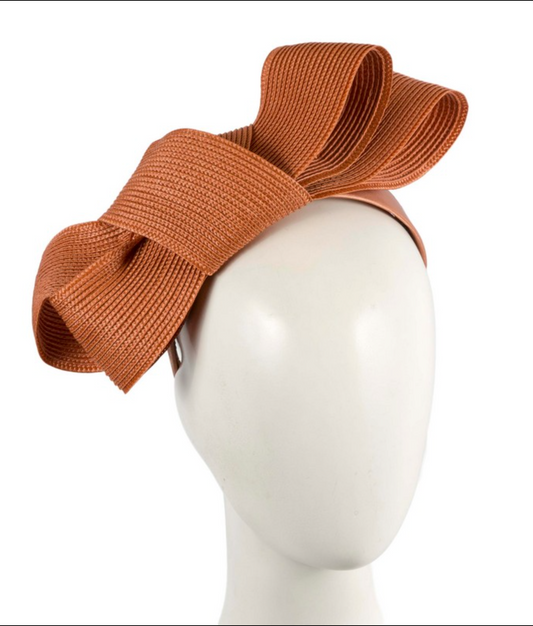 Double Bow Fascinator Rust
