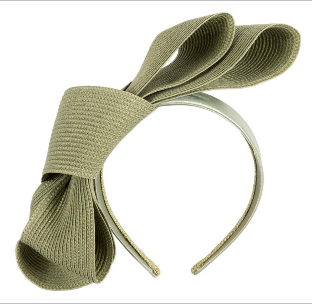 Double Bow Fascinator Olive