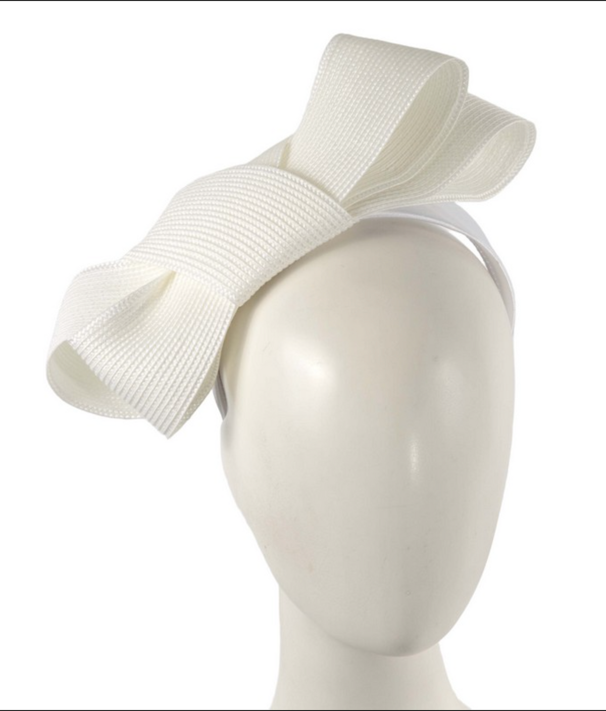 Double Bow Fascinator White