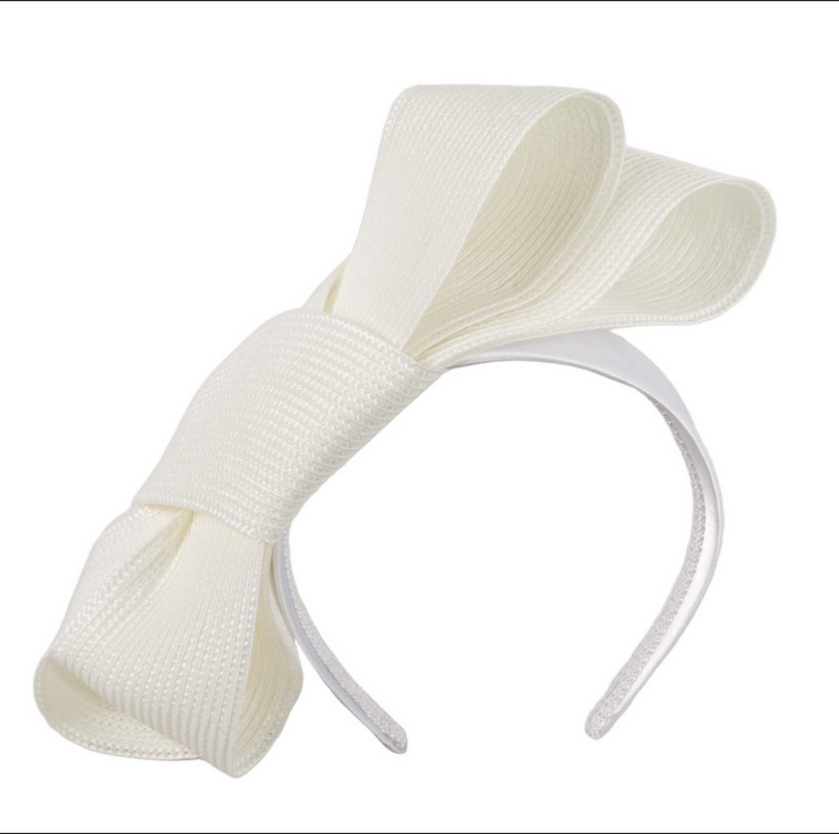 Double Bow Fascinator White