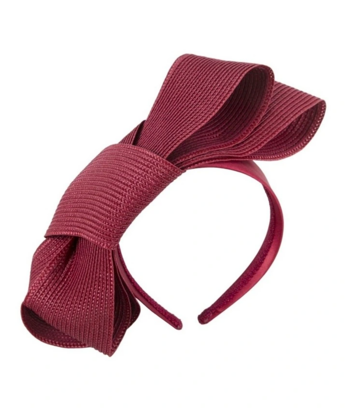 Double Bow Fascinator Burgundy