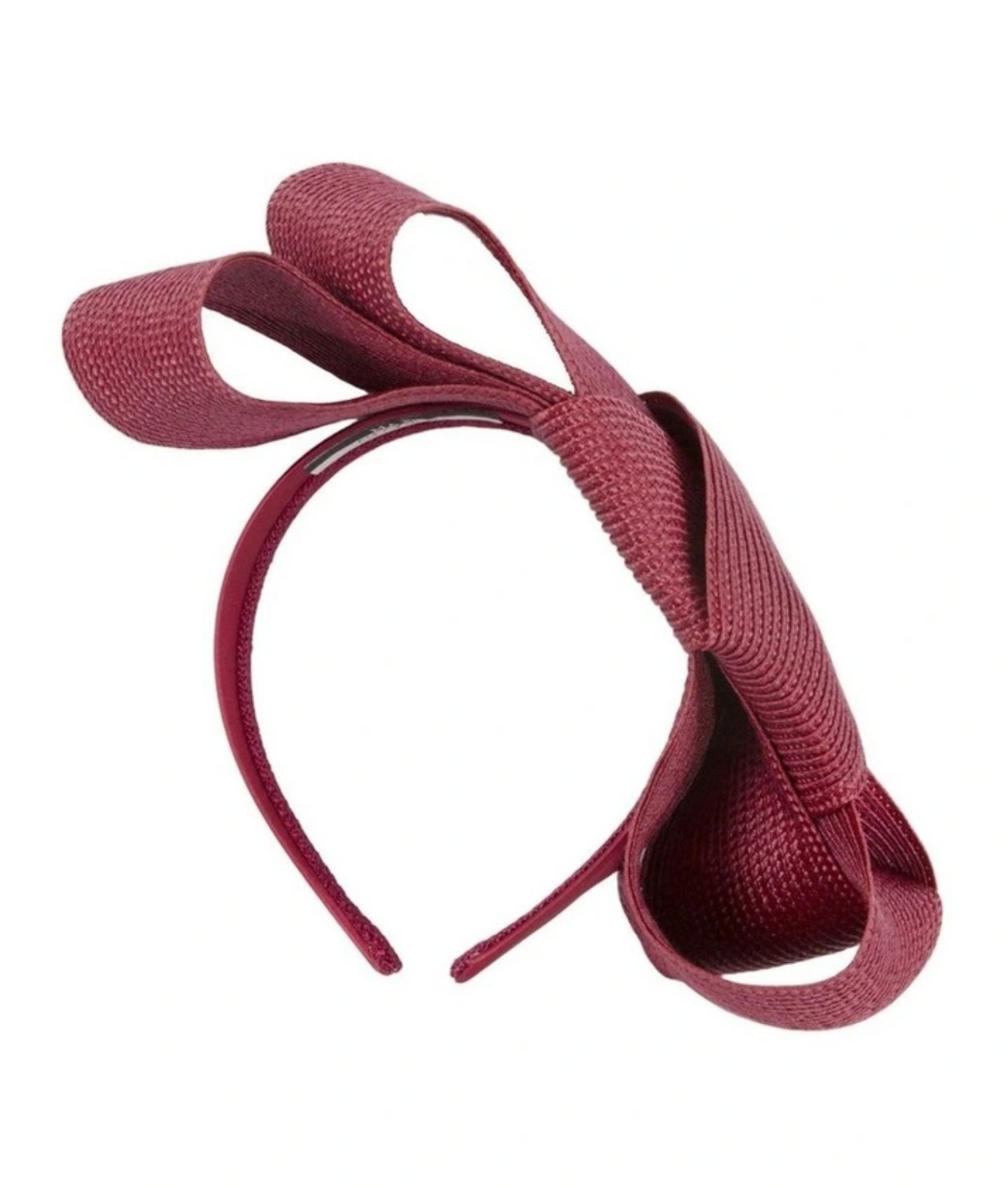 Double Bow Fascinator Burgundy