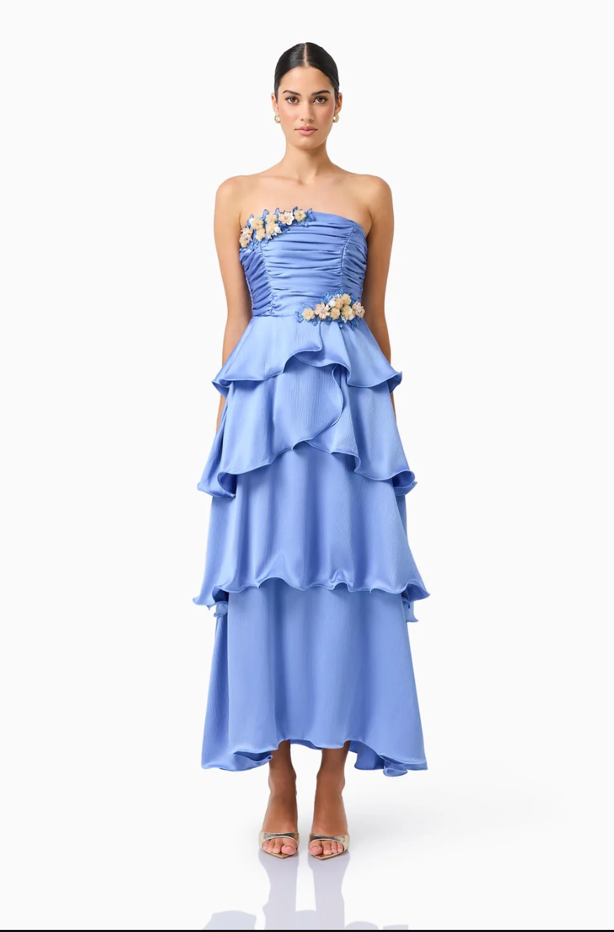 Poselia Tiered Maxi Slate Blue