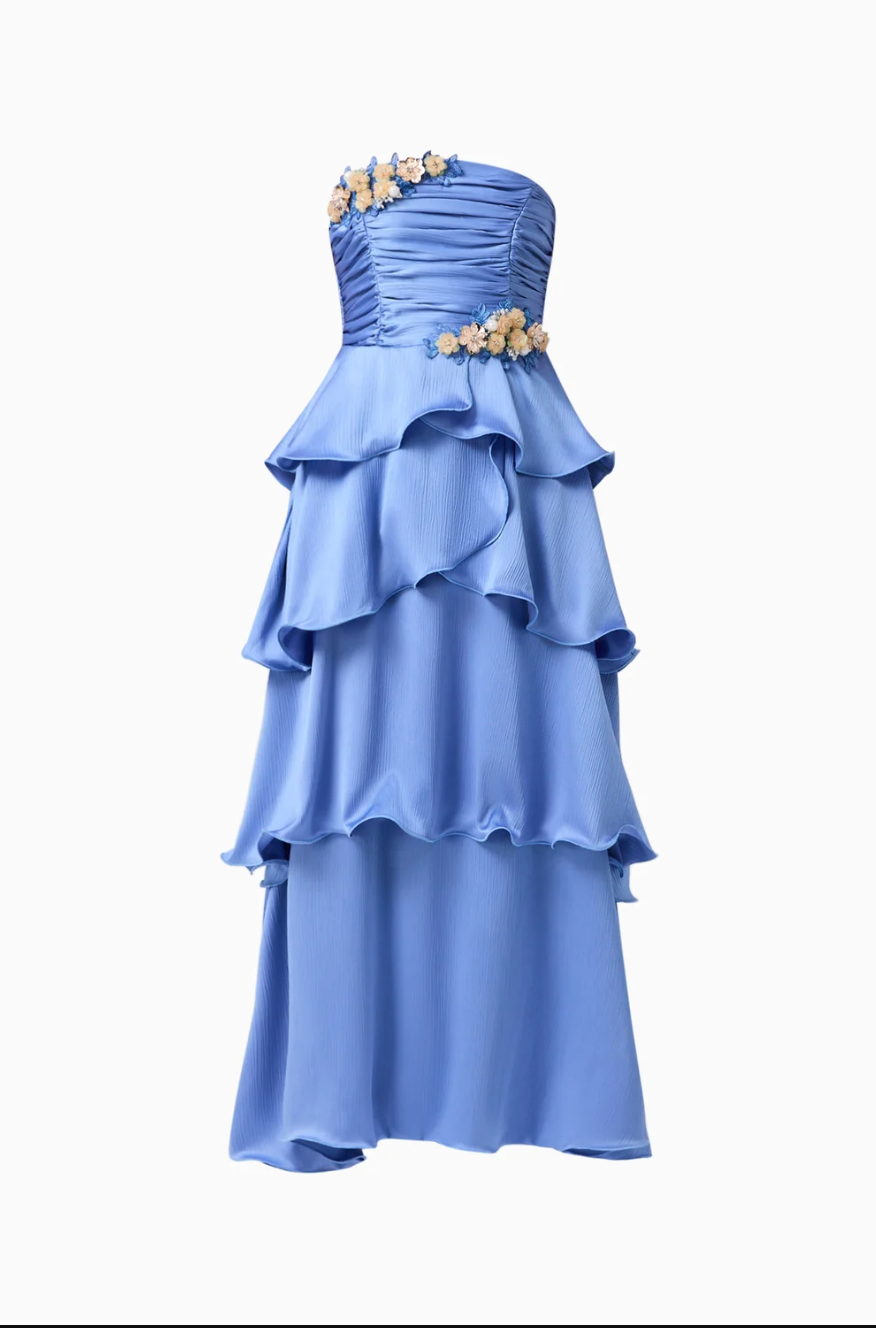 Poselia Tiered Maxi Slate Blue