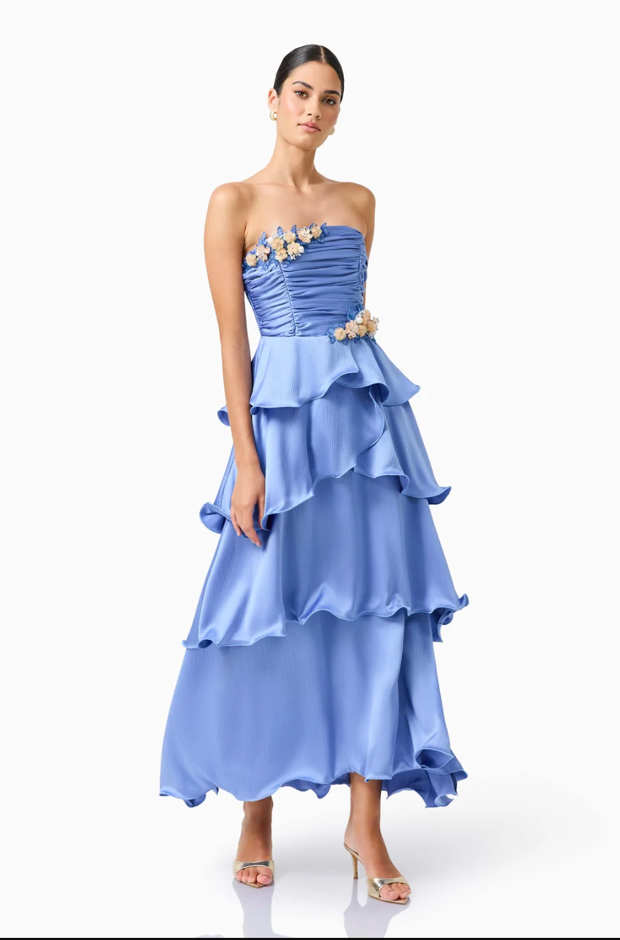 Poselia Tiered Maxi Slate Blue