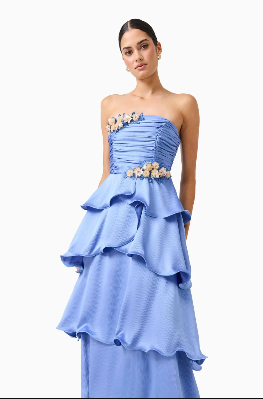 Poselia Tiered Maxi Slate Blue