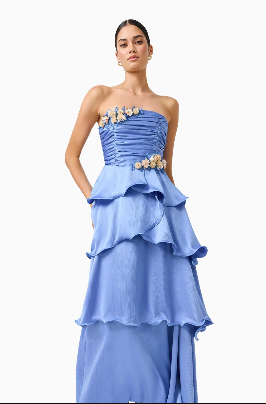 Poselia Tiered Maxi Slate Blue