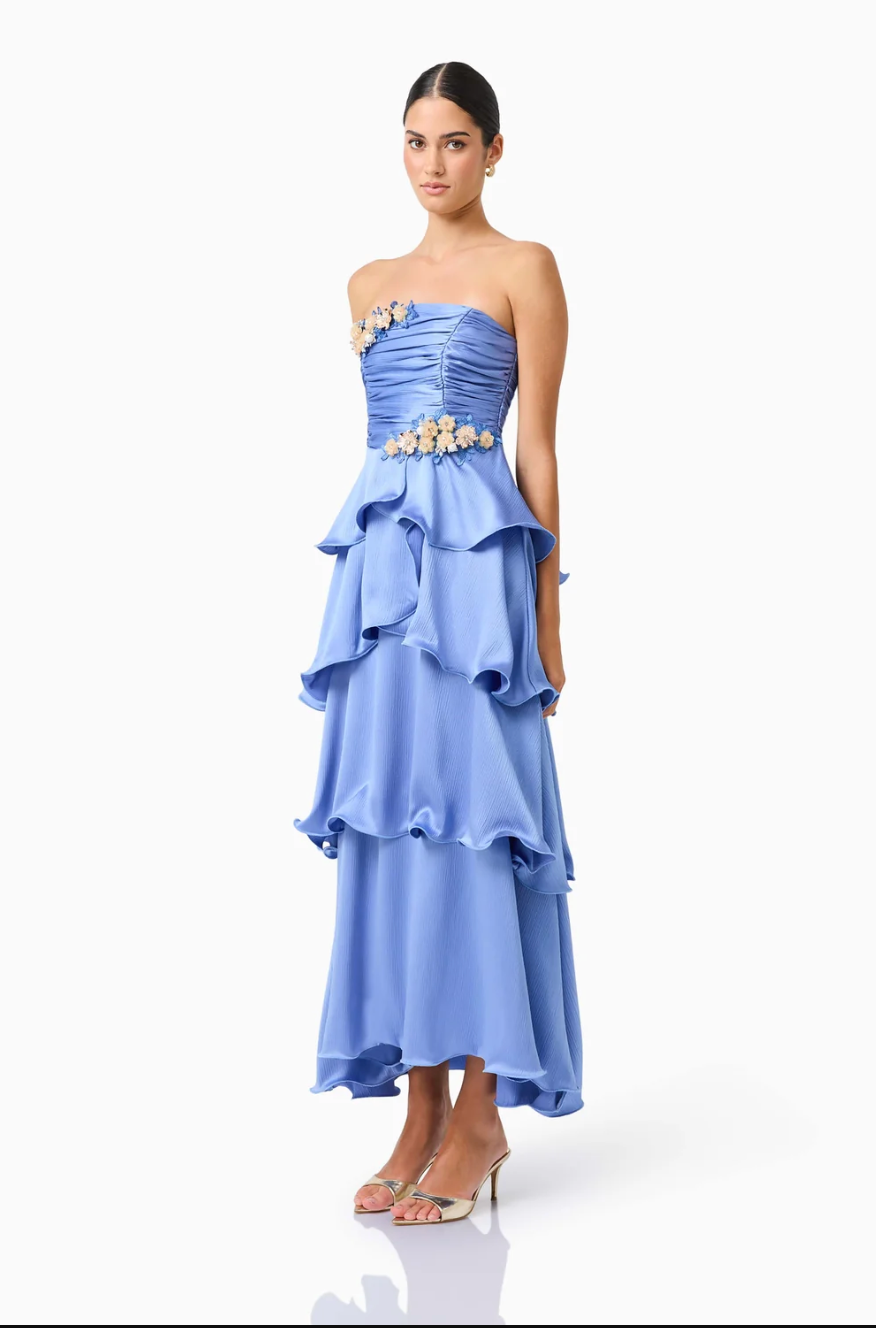 Poselia Tiered Maxi Slate Blue