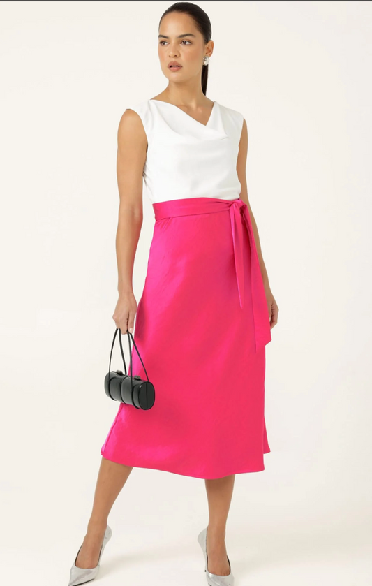 Luxe Bias Midi Skirt Pink