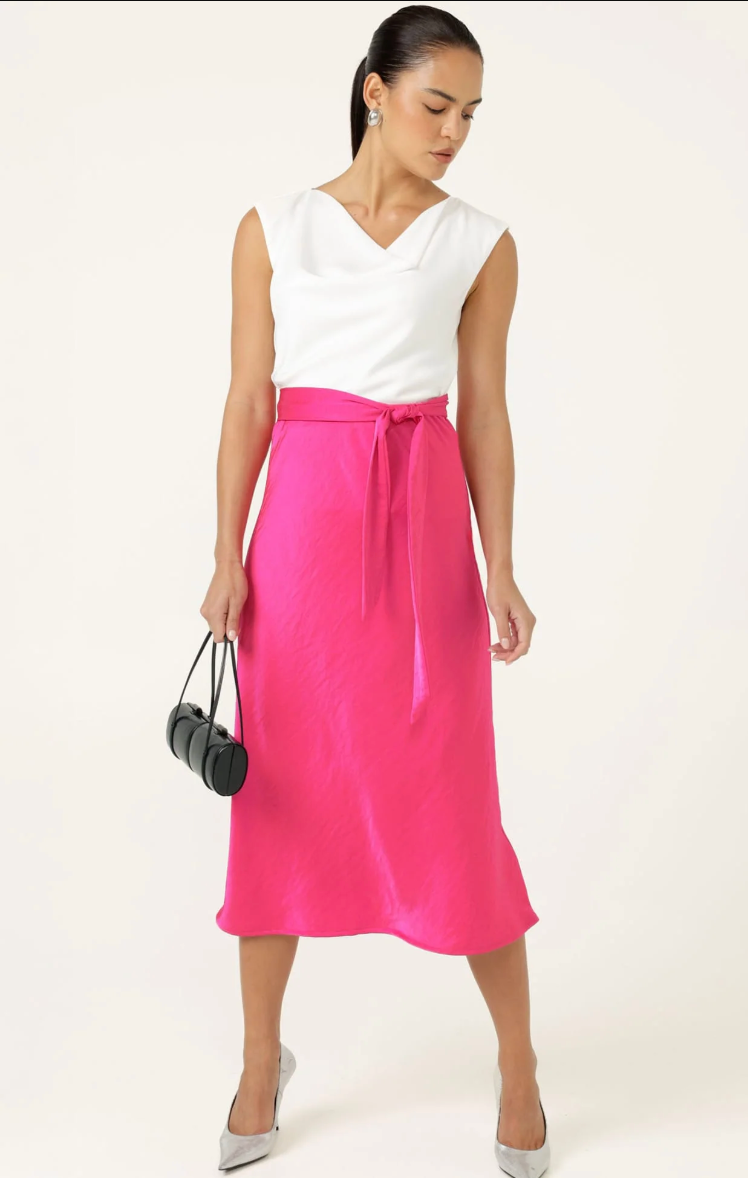 Luxe Bias Midi Skirt Pink