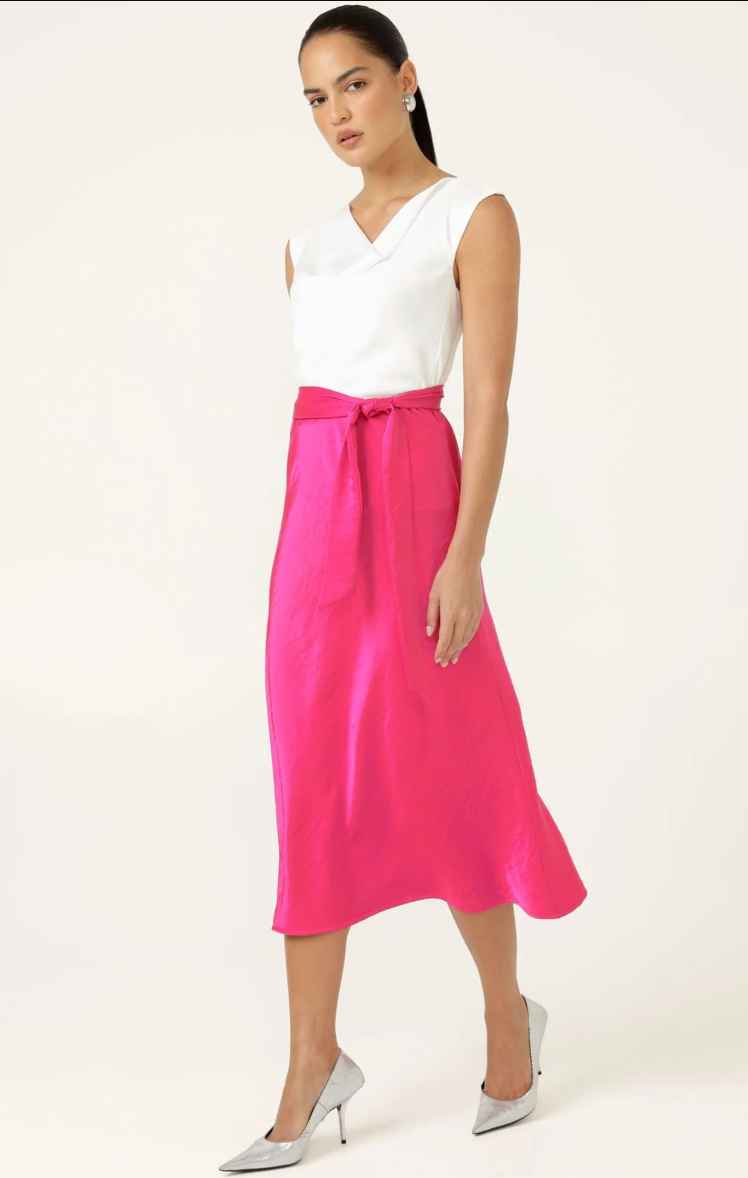 Luxe Bias Midi Skirt Pink