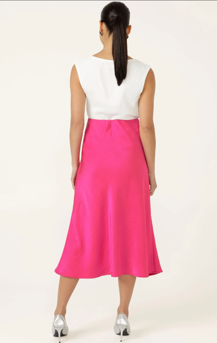 Luxe Bias Midi Skirt Pink
