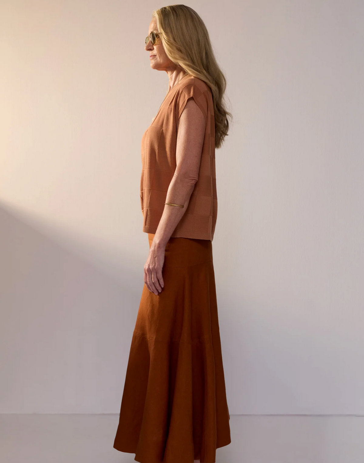 Naia Check Tee Butterscotch