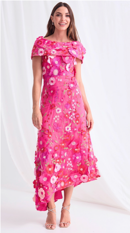 Benni Off Shoulder Dress- Pink