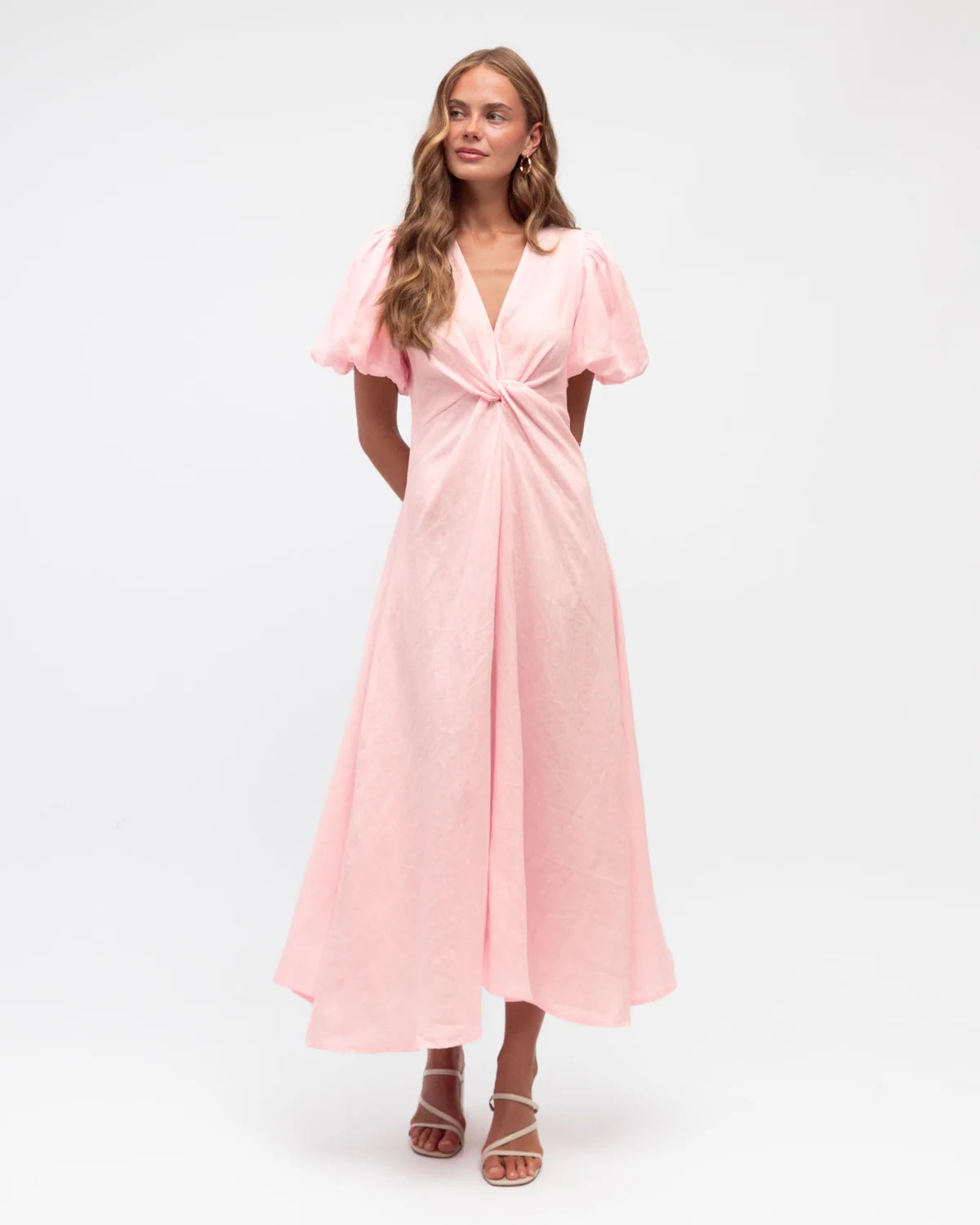 Penelope linen dress in Pink