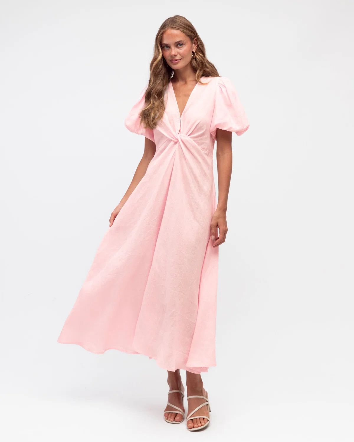 Penelope linen dress in Pink