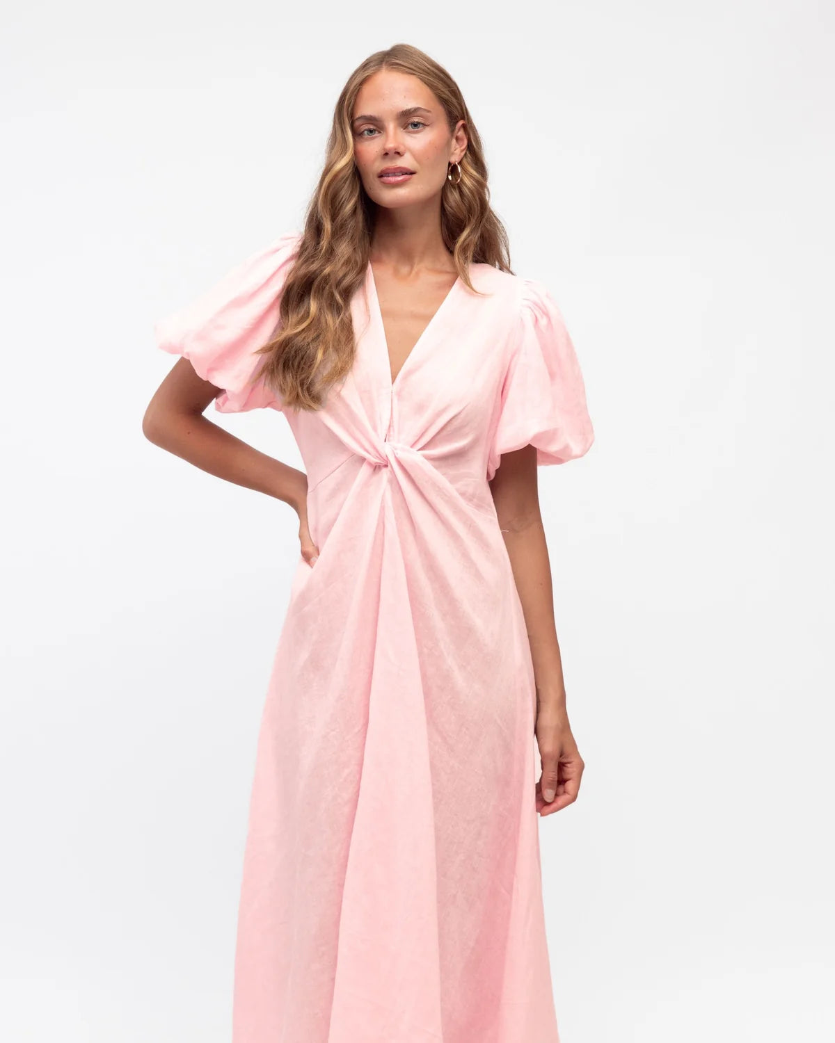 Penelope linen dress in Pink