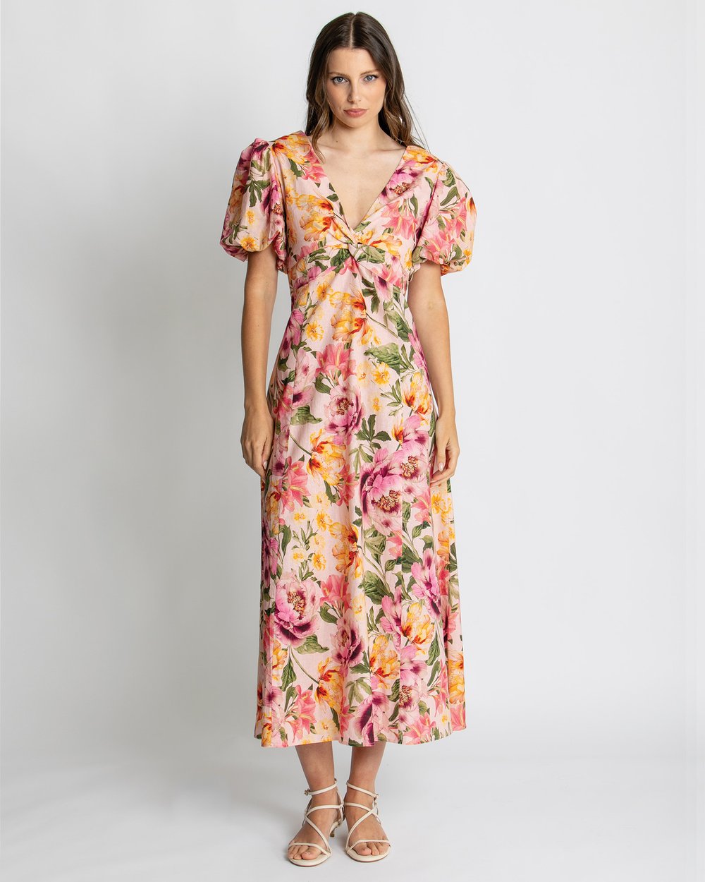 Mia Midi in Whispering Peonies