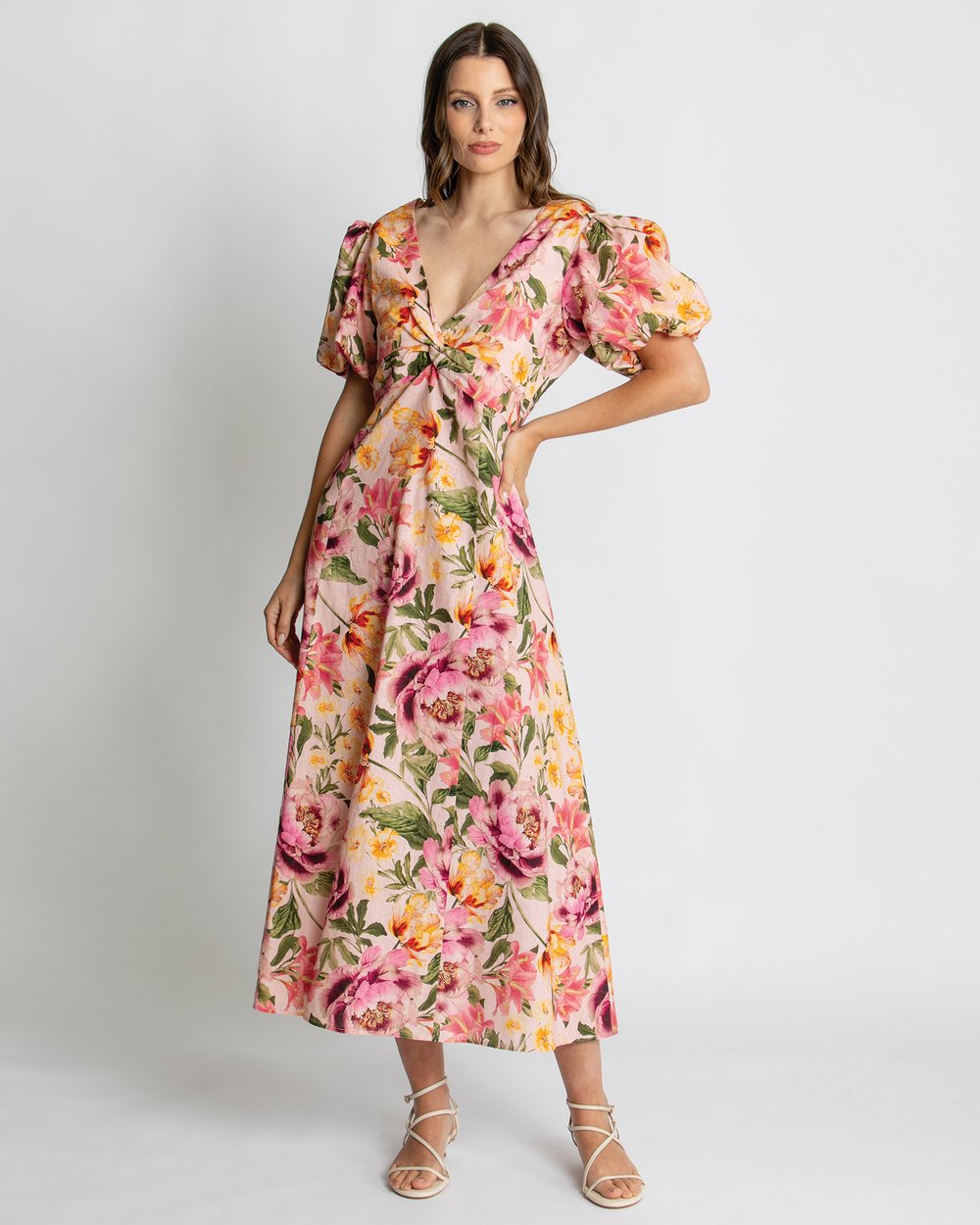 Mia Midi in Whispering Peonies